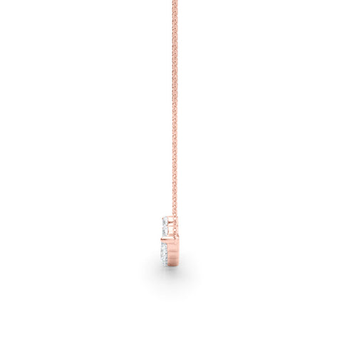 Rose gold Round Diamond Graduated Bar Necklace with Prong Setting