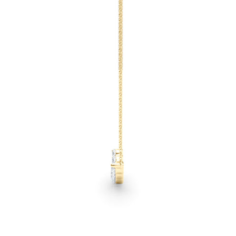 Yellow gold Round Diamond Graduated Bar Necklace with Prong Setting