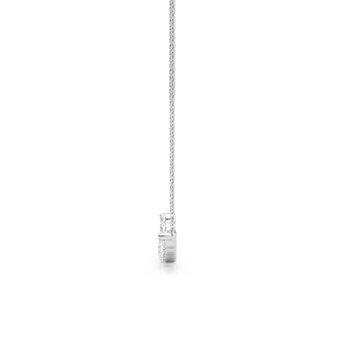 White gold Round Diamond Graduated Bar Necklace with Prong Setting