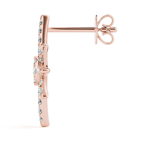 Rose gold Pavé Diamond Starburst Stud Earrings