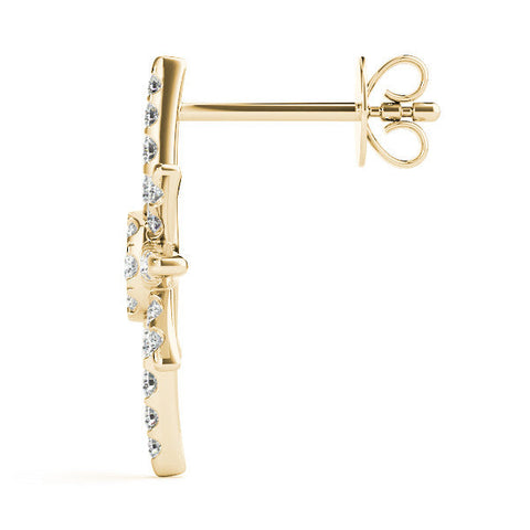Yellow gold Pavé Diamond Starburst Stud Earrings