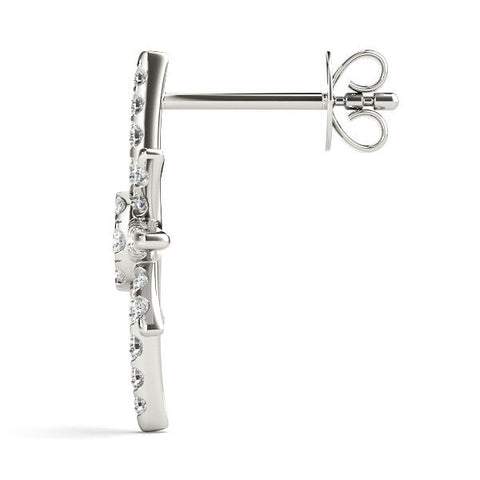 White gold Pavé Diamond Starburst Stud Earrings