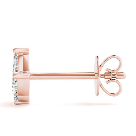 Rose gold Marquise Cluster Stud Earrings with Round Prong Setting