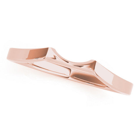 Rose gold Contoured Solitaire Round Bezel Set Wedding Band