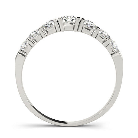 White gold Round Channel Set Diamond Half Eternity Band