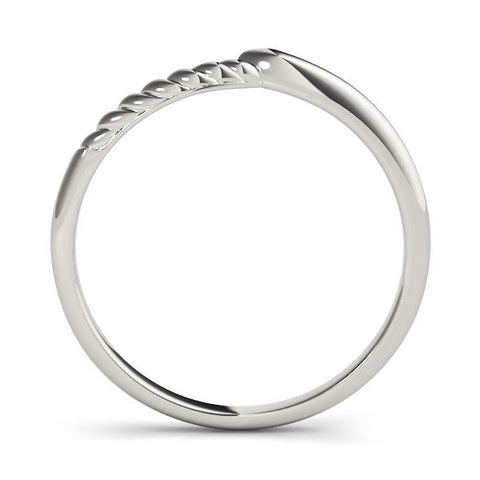 White gold Twisted Solitaire Round Cut Knife Edge Prong Ring