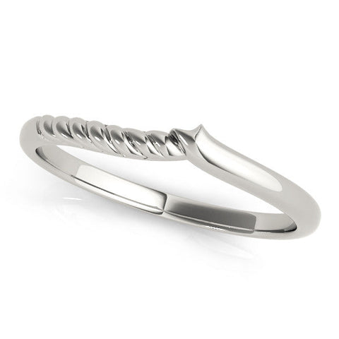White gold Twisted Solitaire Round Cut Knife Edge Prong Ring