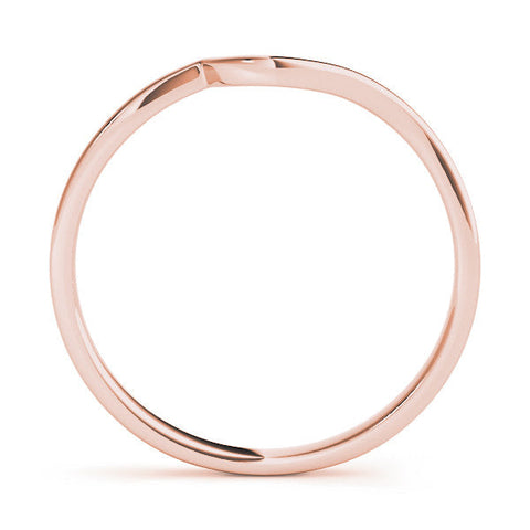 Rose gold Curved Solitaire Band with Round Stone Setting
