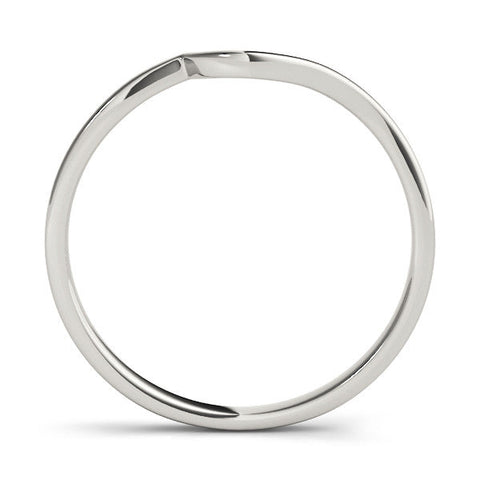 White gold Curved Solitaire Band with Round Stone Setting