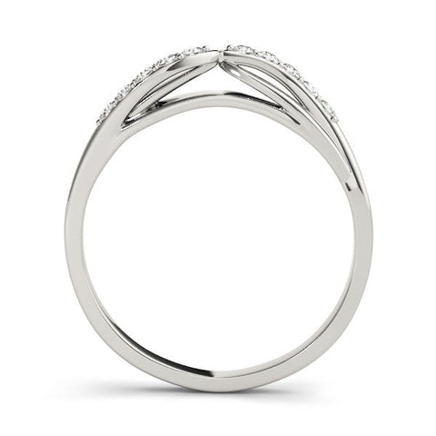 White gold Twist Pave Round Diamond Infinity Band with Channel Setting
