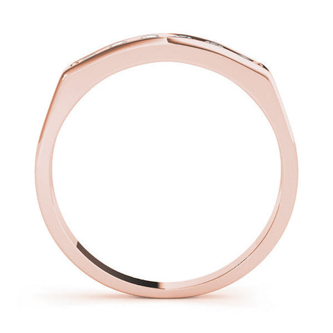 Rose gold Channel Set Round Diamond Flat Band