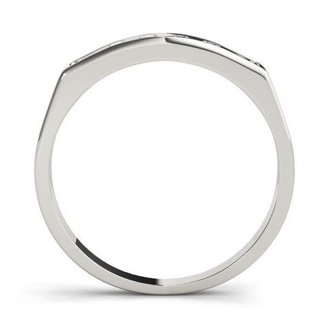 White gold Channel Set Round Diamond Flat Band