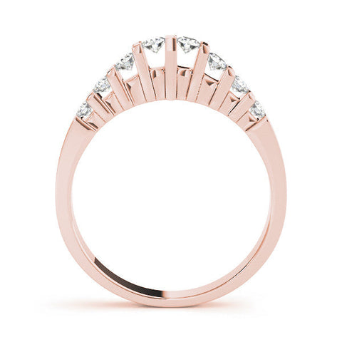 Rose gold Channel Set Round Diamond Half Eternity Band with Bar Prong Setting