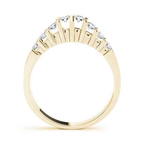 Yellow gold Channel Set Round Diamond Half Eternity Band with Bar Prong Setting