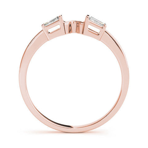Rose gold Baguette Diamond Open Band with Bar Prong Setting
