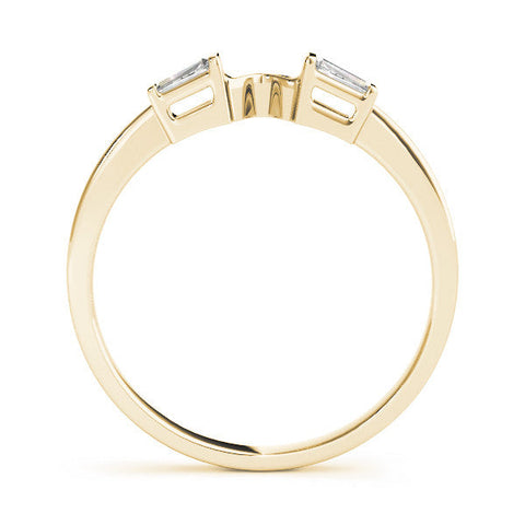Yellow gold Baguette Diamond Open Band with Bar Prong Setting