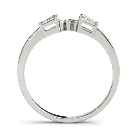 White gold Baguette Diamond Open Band with Bar Prong Setting