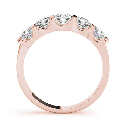 Rose gold Channel-Set Round Diamond Five-Stone Band