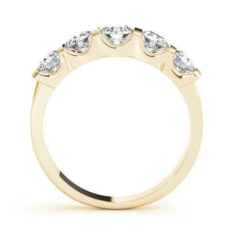 Yellow gold Channel-Set Round Diamond Five-Stone Band