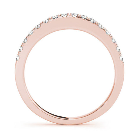 Rose gold Round Diamond Pavé Set Eternity Band with Shared Prong Setting