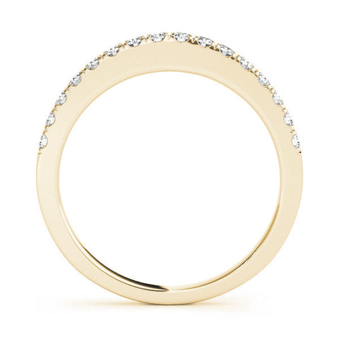 Yellow gold Round Diamond Pavé Set Eternity Band with Shared Prong Setting