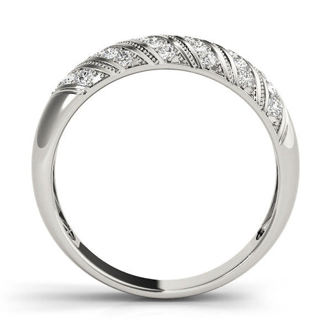 White gold Channel Set Round Diamond Dome Band