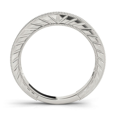 White gold Round Cut Diamond Milgrain Eternity Band with Channel Setting