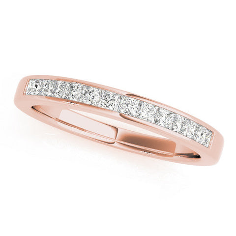 Rose gold Princess Cut Channel Set Diamond Wedding Band