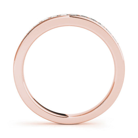 Rose gold Princess Cut Channel Set Diamond Wedding Band