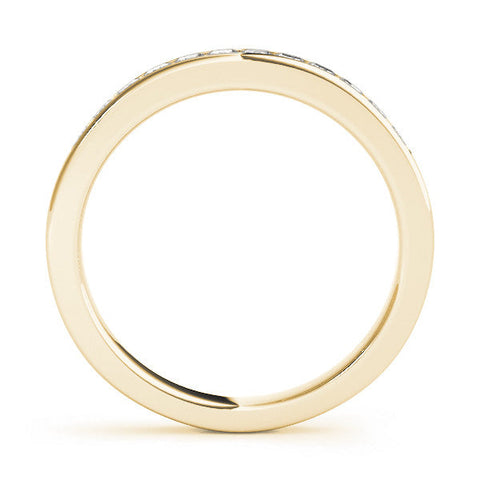 Yellow gold Princess Cut Channel Set Diamond Wedding Band