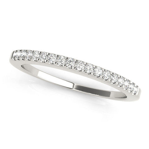 White gold Round Diamond Pavé Eternity Band with U-Prong Setting