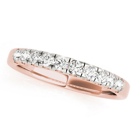 Rose gold Round Diamond Prong Set Half Eternity Band