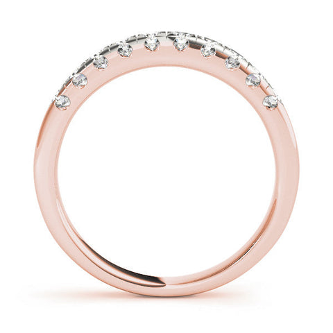 Rose gold Round Diamond Prong Set Half Eternity Band