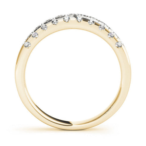Yellow gold Round Diamond Prong Set Half Eternity Band
