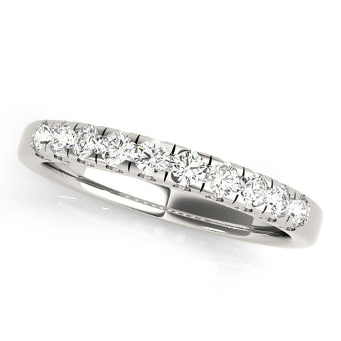 White gold Round Diamond Prong Set Half Eternity Band