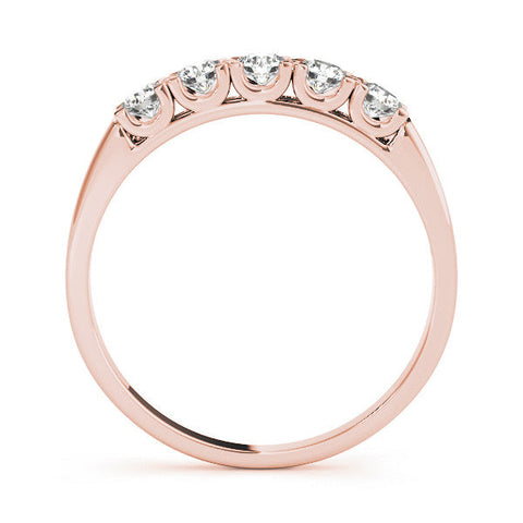 Rose gold Round Diamond Channel Set Half Eternity Band with Shared Prong Setting