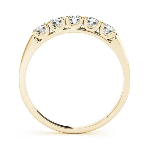 Yellow gold Round Diamond Channel Set Half Eternity Band with Shared Prong Setting