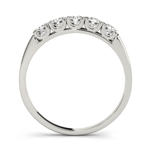 White gold Round Diamond Channel Set Half Eternity Band with Shared Prong Setting
