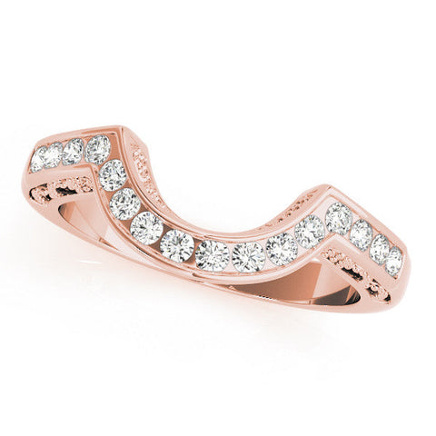 Rose gold Round Channel-Set Diamond Contour Band