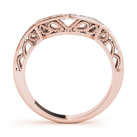Rose gold Round Channel-Set Diamond Contour Band
