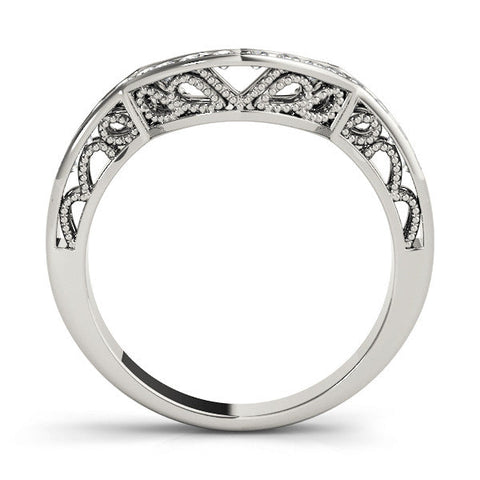 White gold Round Channel-Set Diamond Contour Band