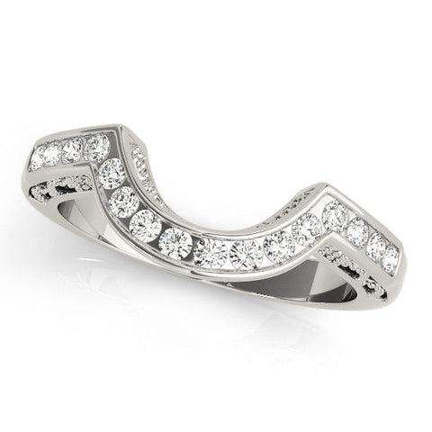 White gold Round Channel-Set Diamond Contour Band