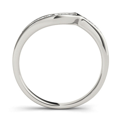 White gold Channel-Set Round Diamond Contour Band