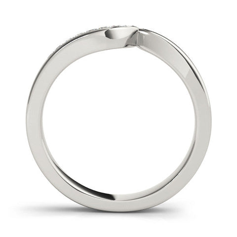 White gold Channel Set Round Diamond Contour Band