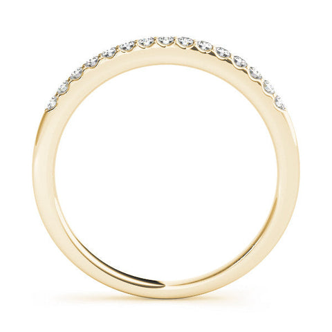 Yellow gold Round Diamond Pavé Set Half Eternity Band