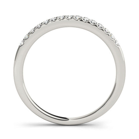 White gold Round Diamond Pavé Set Half Eternity Band