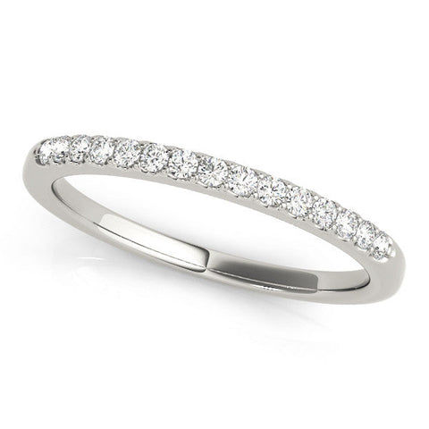 White gold Round Diamond Pavé Set Half Eternity Band