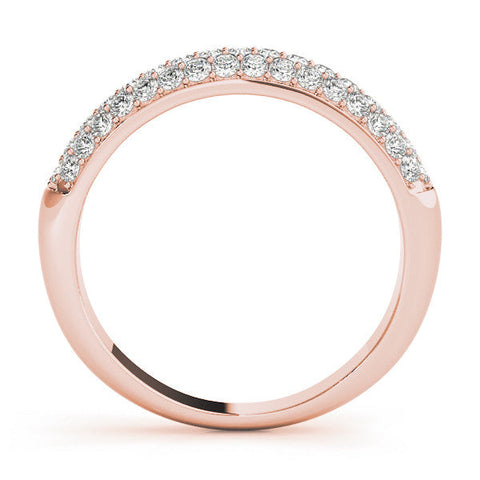 Rose gold Round Diamond Pave Set White Gold Eternity Band