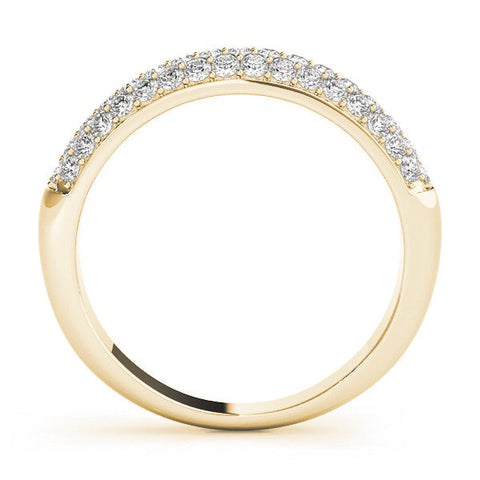 Yellow gold Round Diamond Pave Set White Gold Eternity Band