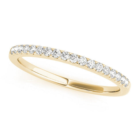 Yellow gold Round Diamond Half Eternity Prong Set Band